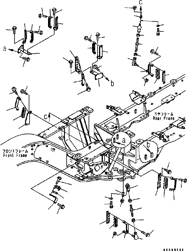 Схема запчастей Komatsu GD555-3C - ГИДРОЛИНИЯ (ЭЛЕМЕНТЫ КРЕПЛЕНИЯ, ДЛЯ ТРУБЫ) (№B9-) ГИДРАВЛИКА