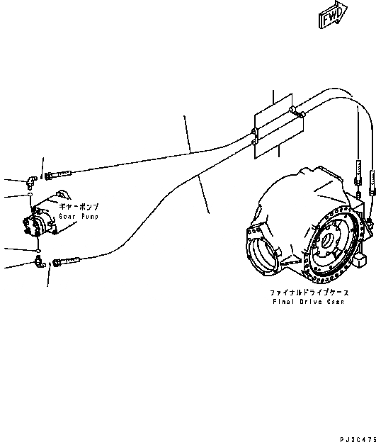 Схема запчастей Komatsu GD555-3C - ГИДРОЛИНИЯ (ДИФФЕРЕНЦ. ТРУБЫ) ГИДРАВЛИКА