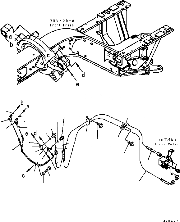 Схема запчастей Komatsu GD555-3C - ГИДРОЛИНИЯ (ГРУПП. ЛИНИЯ ЦИЛИНДРА) ГИДРАВЛИКА