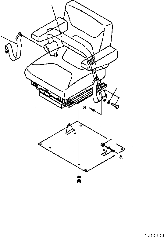 Схема запчастей Komatsu GD555-3C - РЕМЕНЬ БЕЗОПАСНОСТИ (2-ТОЧЕЧН. РЕМН. БЕХОПАСТНОСТИ, ШИР. 78MM) КАБИНА ОПЕРАТОРА И СИСТЕМА УПРАВЛЕНИЯ