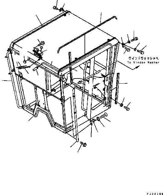 Схема запчастей Komatsu GD555-3C - КАБИНА (КАБИНА EXTERIOR ЧАСТИ) (ВЫС. КАБИНА ROPS) КАБИНА ОПЕРАТОРА И СИСТЕМА УПРАВЛЕНИЯ
