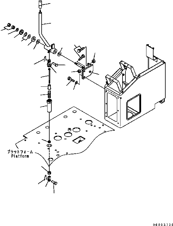 Схема запчастей Komatsu GD555-3C - АКСЕЛЕРАТОР РЫЧАГ КАБИНА ОПЕРАТОРА И СИСТЕМА УПРАВЛЕНИЯ