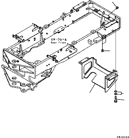 Схема запчастей Komatsu GD555-3C - ЗАДН. ВЕС ЧАСТИ КОРПУСА