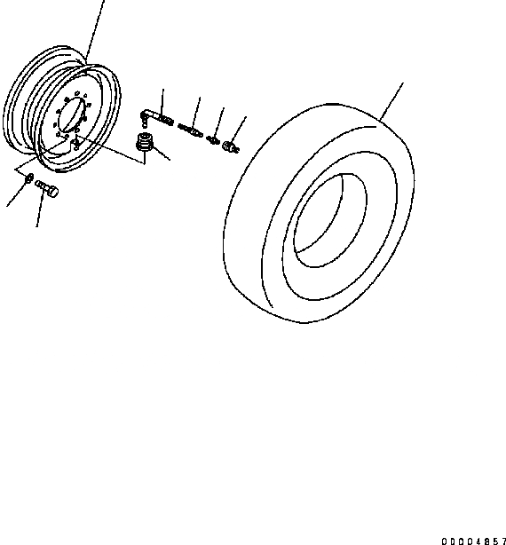 Схема запчастей Komatsu GD555-3C - ОБОД КОЛЕСА И ШИНЫ (7.-R) ОБОД КОЛЕСА И ШИНЫ