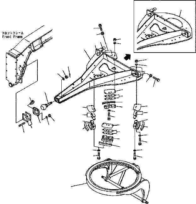 Схема запчастей Komatsu GD555-3C - СЦЕПНОЕ УСТРОЙСТВО И КОЛЬЦЕВ. СУППОРТ РАБОЧЕЕ ОБОРУДОВАНИЕ