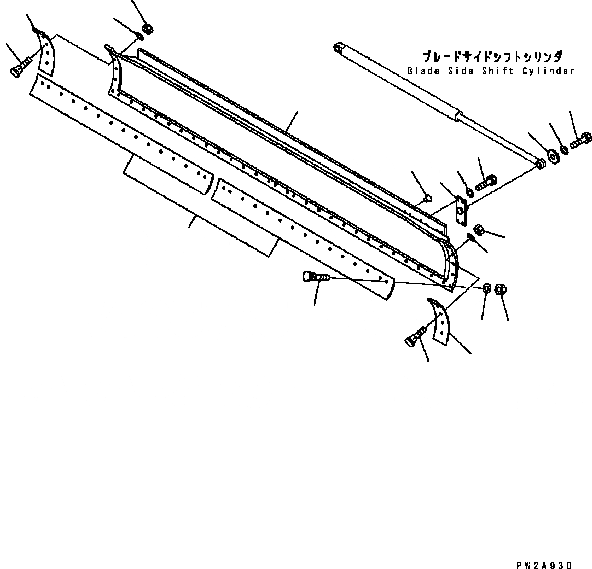 Схема запчастей Komatsu GD555-3C - ОТВАЛ (.M) РАБОЧЕЕ ОБОРУДОВАНИЕ