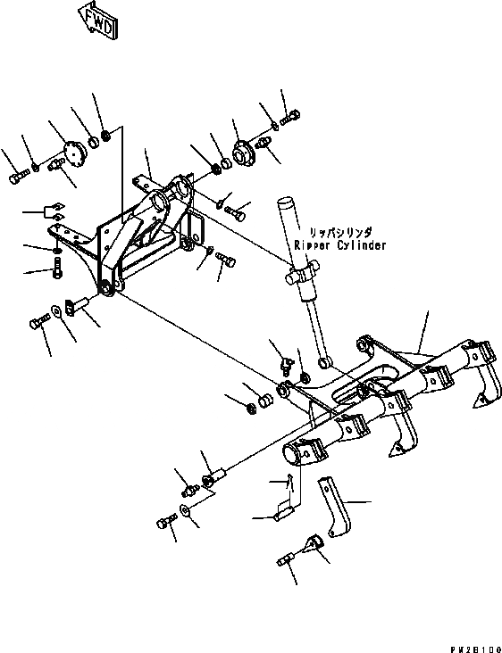 Схема запчастей Komatsu GD555-3C - РЫХЛИТЕЛЬ (TROPICAL) (№B7, B7-B8) РАБОЧЕЕ ОБОРУДОВАНИЕ