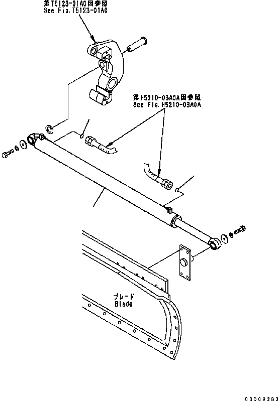 Схема запчастей Komatsu GD555-3C - ОТВАЛ SHIFT ЦИЛИНДР РАБОЧЕЕ ОБОРУДОВАНИЕ