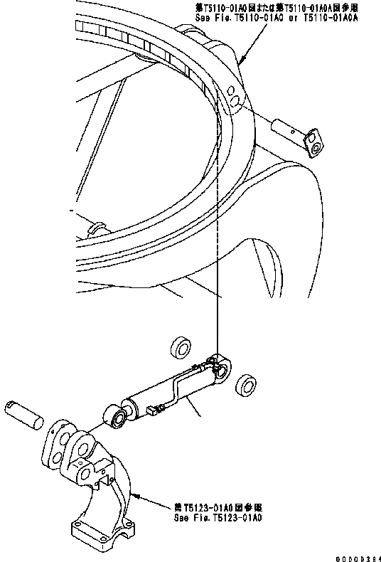 Схема запчастей Komatsu GD555-3C - ЦИЛИНДР НАКЛОНА РАБОЧЕЕ ОБОРУДОВАНИЕ