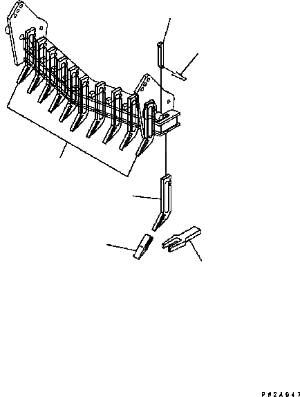 Схема запчастей Komatsu GD555-3C - SCARIFIER SHANK TOOTH РАБОЧЕЕ ОБОРУДОВАНИЕ