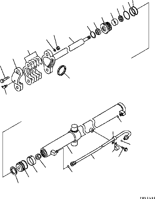 Схема запчастей Komatsu GD555-3C - ЦИЛИНДР ПОДЪЕМА ОТВАЛА (ВНУТР. ЧАСТИ) ОСНОВН. КОМПОНЕНТЫ И РЕМКОМПЛЕКТЫ