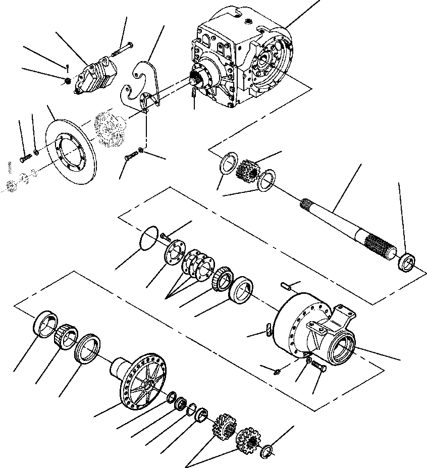 Схема запчастей Komatsu GD650A-1 - КОНЕЧНАЯ ПЕРЕДАЧА - БЕЗ PLANETARY ПРИВОД TRAIN