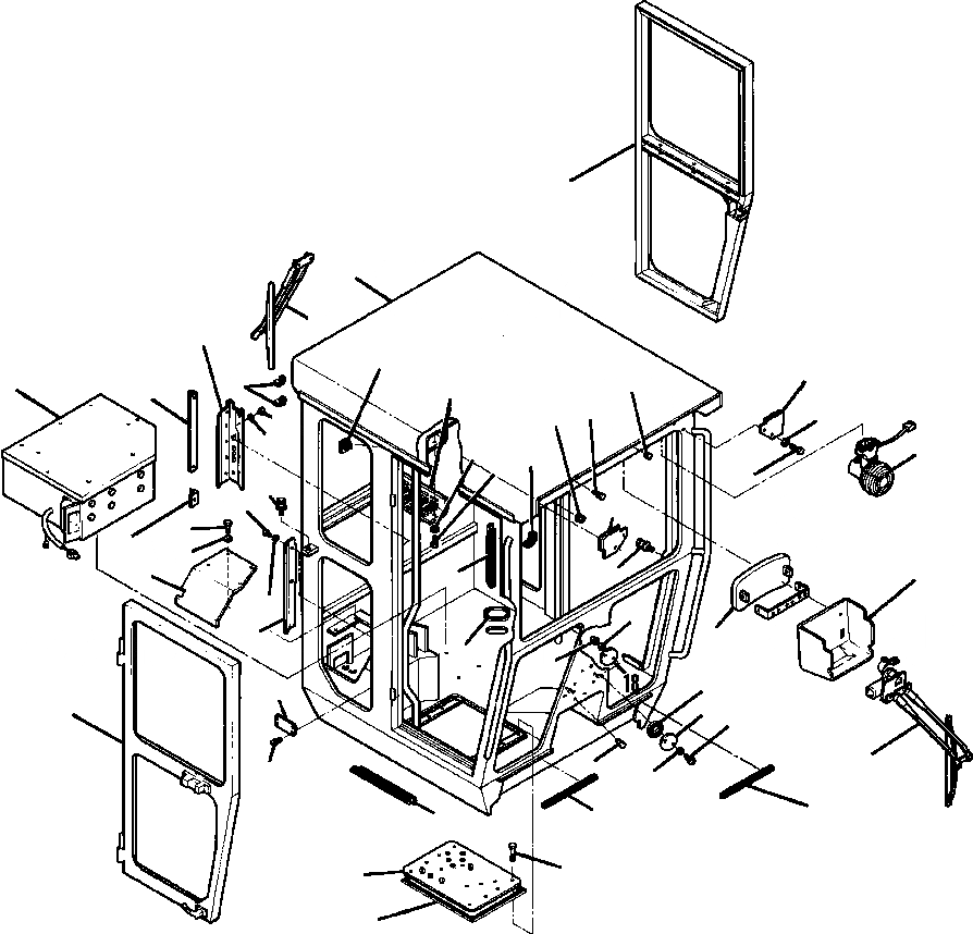 Схема запчастей Komatsu GD650A-1 - КАБИНА ASSEMBLY SUPERSTRUCTURE