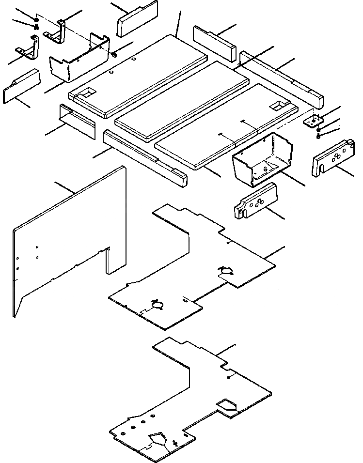 Схема запчастей Komatsu GD650A-1 - SOUND INSULATION & ПОЛ МАТЕРИАЛS SUPERSTRUCTURE