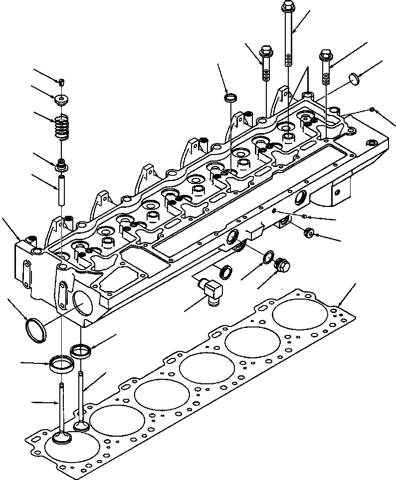 Схема запчастей Komatsu GD650A-1 - ГОЛОВКА ЦИЛИНДРОВ ГОЛОВКА ЦИЛИНДРОВ