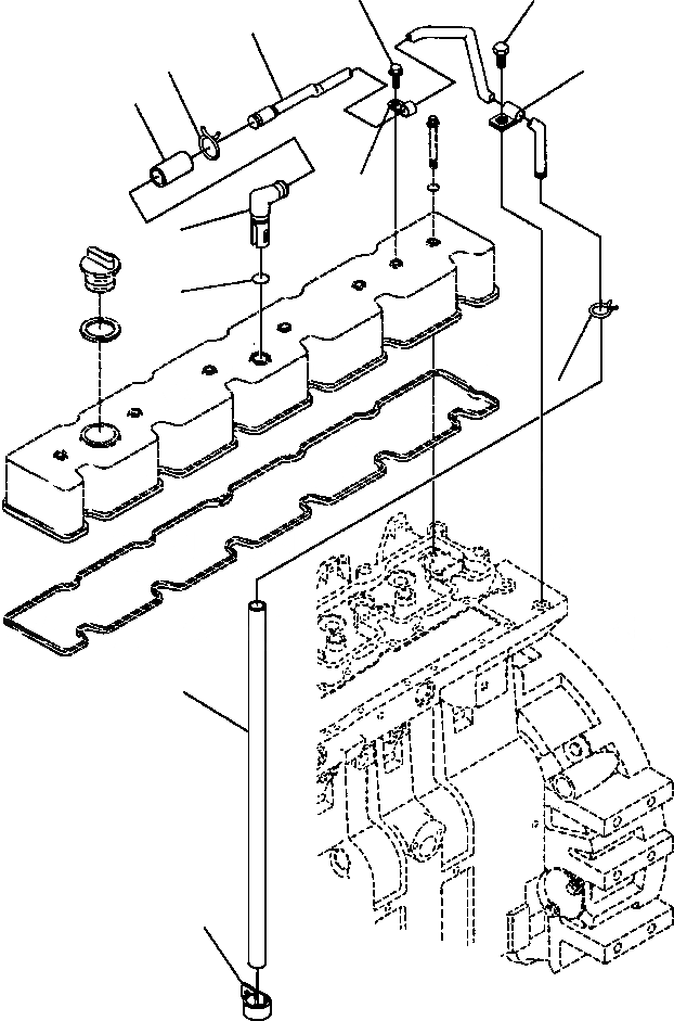 Схема запчастей Komatsu GD650A-1 - САПУН КАРТЕРА ТРУБЫ ГОЛОВКА ЦИЛИНДРОВ