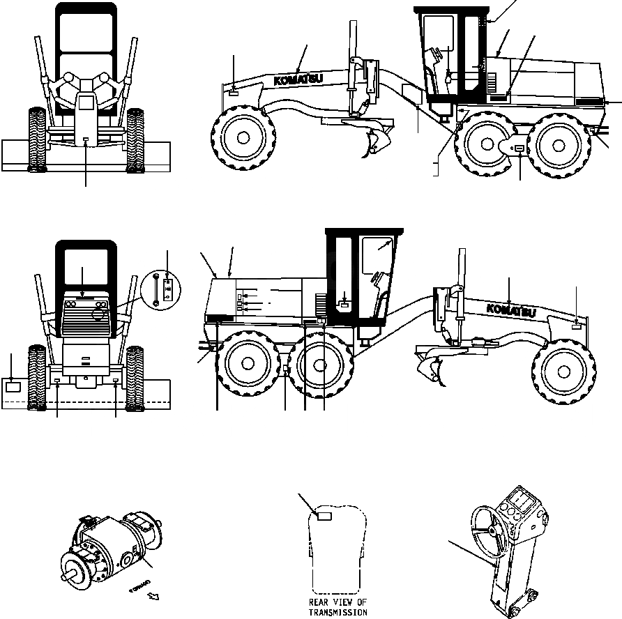 Схема запчастей Komatsu GD650A - ТАБЛИЧКИS GDAW-B РАЗНОЕ