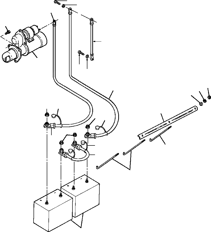 Схема запчастей Komatsu GD650A - АККУМУЛЯТОР & СОЕДИН-ЕS ЭЛЕКТР.