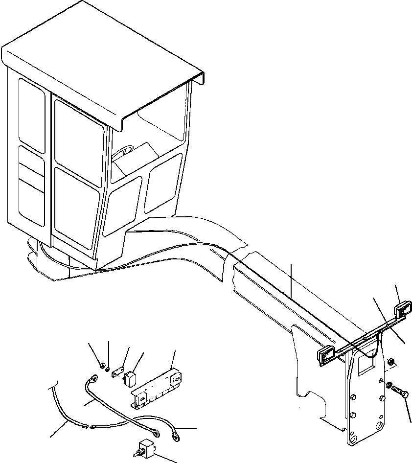 Схема запчастей Komatsu GD650A - ПЕРЕДН. BAR HEAD LIGHT УСТАНОВКА HALOGEN ОСВЕЩЕНИЕS ЭЛЕКТР.