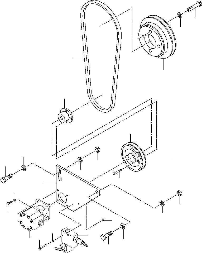Схема запчастей Komatsu GD650A - БЛОКИР./UNБЛОКИР. ДИФФЕРЕНЦ. КРЕПЛЕНИЕ ГИДР. НАСОСА заводской номер 7 И DOWN ГИДРАВЛS