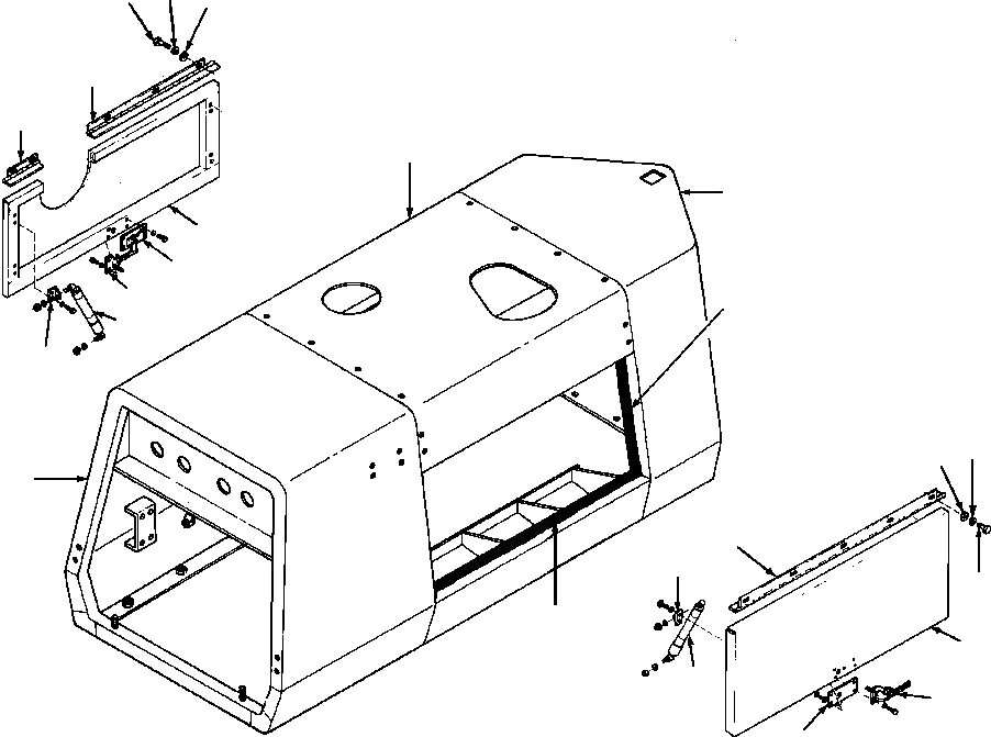 Схема запчастей Komatsu GD650A - КАПОТ  заводской номер 7 И UP SUPERSTRUCTURE