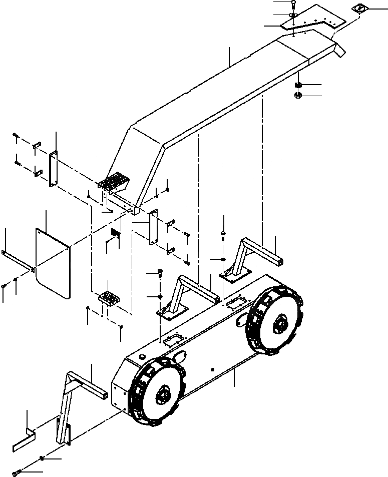 Схема запчастей Komatsu GD650A - NON-PLANETARY СДВОЕНН. ЗАДН. КРЫЛОS .- ИЛИ .- ШИНЫ SUPERSTRUCTURE