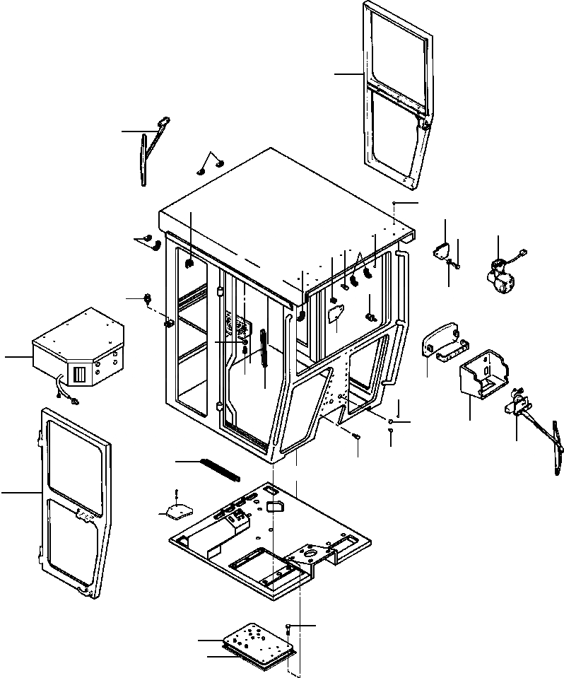 Схема запчастей Komatsu GD650A - КАБИНА ASSEMBLY НИЗ. PROFILE - заводской номер 99 И DOWN SUPERSTRUCTURE