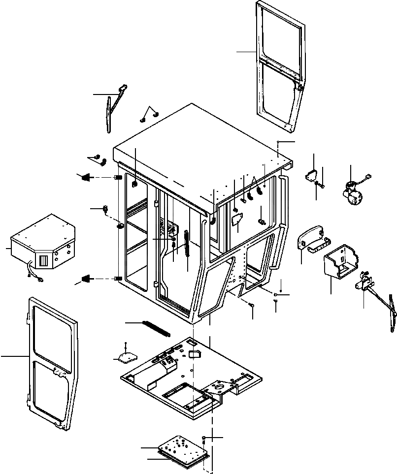Схема запчастей Komatsu GD650A - КАБИНА ASSEMBLY НИЗ. PROFILE - заводской номер 97 И UP SUPERSTRUCTURE