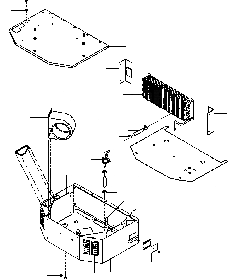 Схема запчастей Komatsu GD650A - ОБОГРЕВАТЕЛЬ. КОРПУС ASSEMBLY заводской номер 7 И DOWN SUPERSTRUCTURE