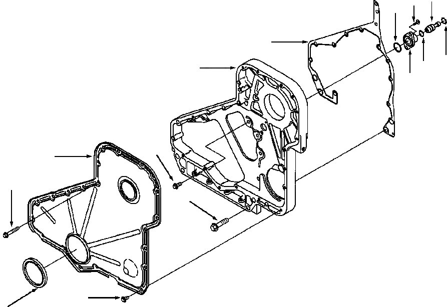 Схема запчастей Komatsu GD650A - ПЕРЕДН. ПРИВОД COVER БЛОК ЦИЛИНДРОВ