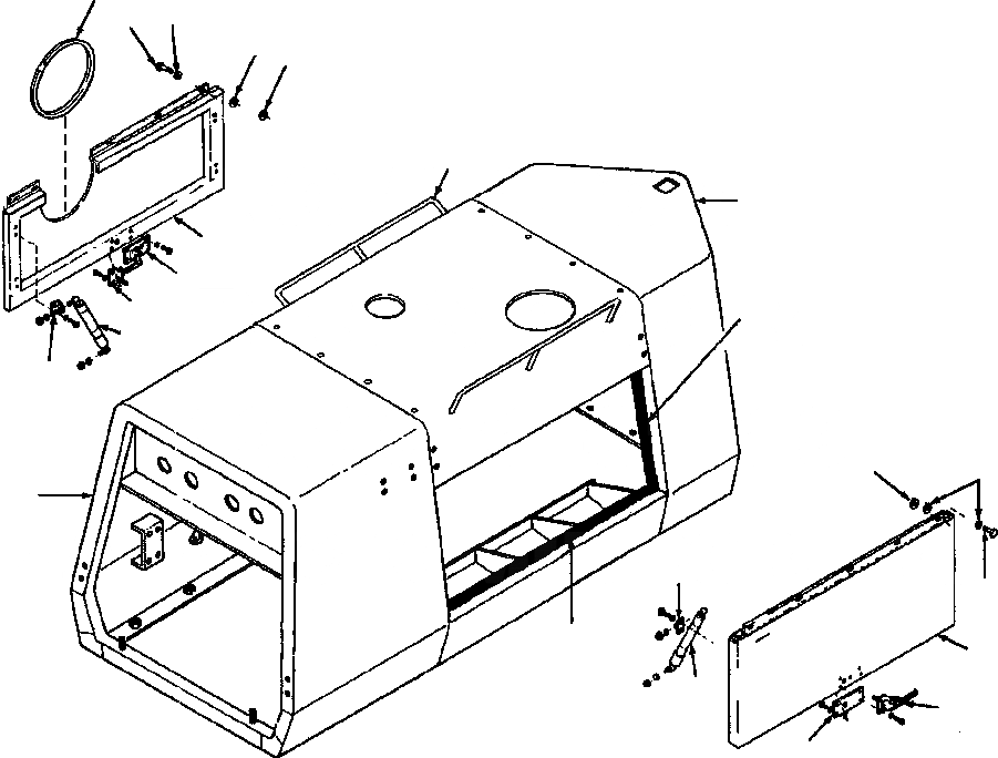 Схема запчастей Komatsu GD650A-2CY - FIG. M-A КАПОТ  - заводской номер 8 И UP ЧАСТИ КОРПУСА