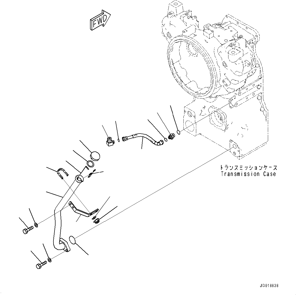 Схема запчастей Komatsu GD655-5 - ТРАНСМИССИЯ, МАСЛОНАЛИВНОЙ ПАТРУБОК ТРАНСМИССИЯ