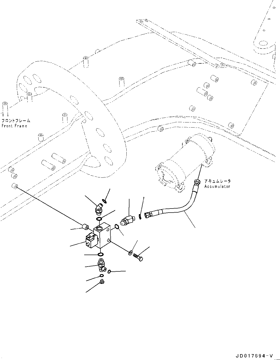 Схема запчастей Komatsu GD655-5 - ПЕРЕДН. РАМА КЛАПАН, С ОТВАЛ АККУМУЛЯТОР, КОНТРОЛЬ КЛАПАН ПЕРЕДН. РАМА КЛАПАН, С ОТВАЛ АККУМУЛЯТОР