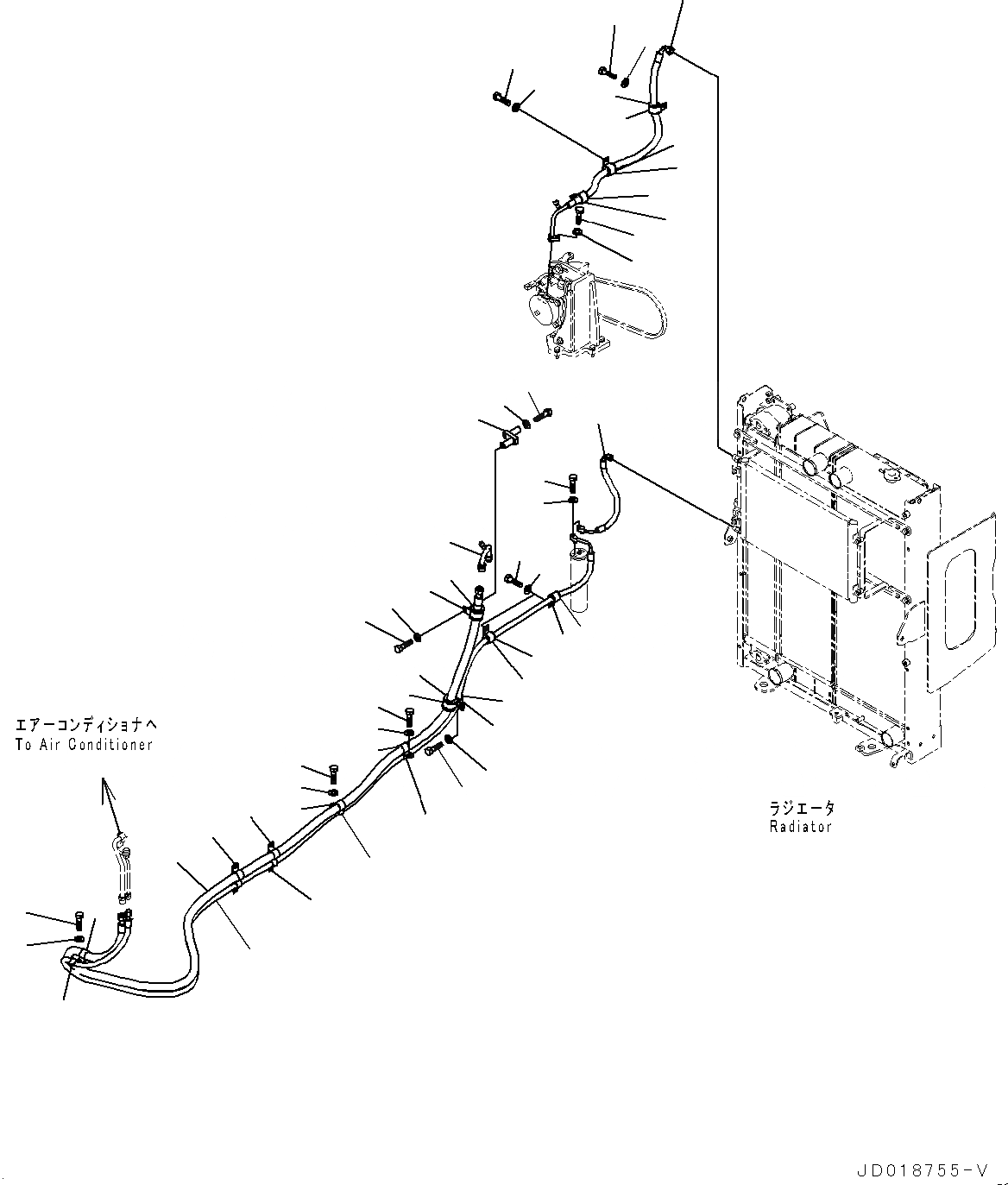 Схема запчастей Komatsu GD655-5 - БЛОК КОНДИЦИОНЕРА, ТРУБКИ КОНДИЦИОНЕРА БЛОК КОНДИЦИОНЕРА