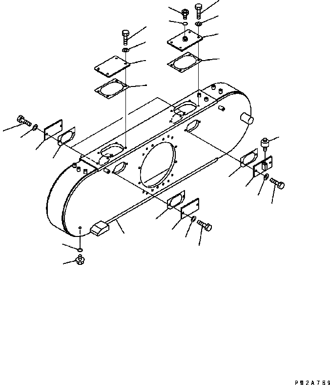 Схема запчастей Komatsu GD655-3C - ЗАДН. МОСТ (СДВОЕНН. КОРПУС¤ ПРАВ.) (бЛОК. ДИФФЕРЕНЦИАЛА ТИП) ТРАНСМИССИЯ