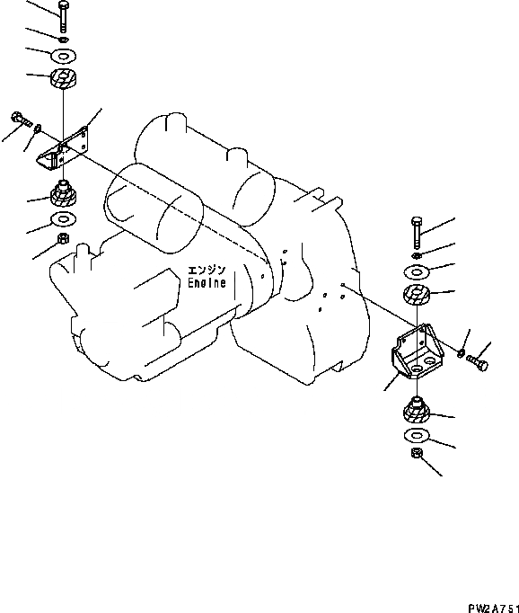 Схема запчастей Komatsu GD655-3C - КРЕПЛЕНИЕ ТРАНСМИССИИ И ГИДРОТРАНСФОРМАТОРАЧАСТИ ТРАНСМИССИЯ