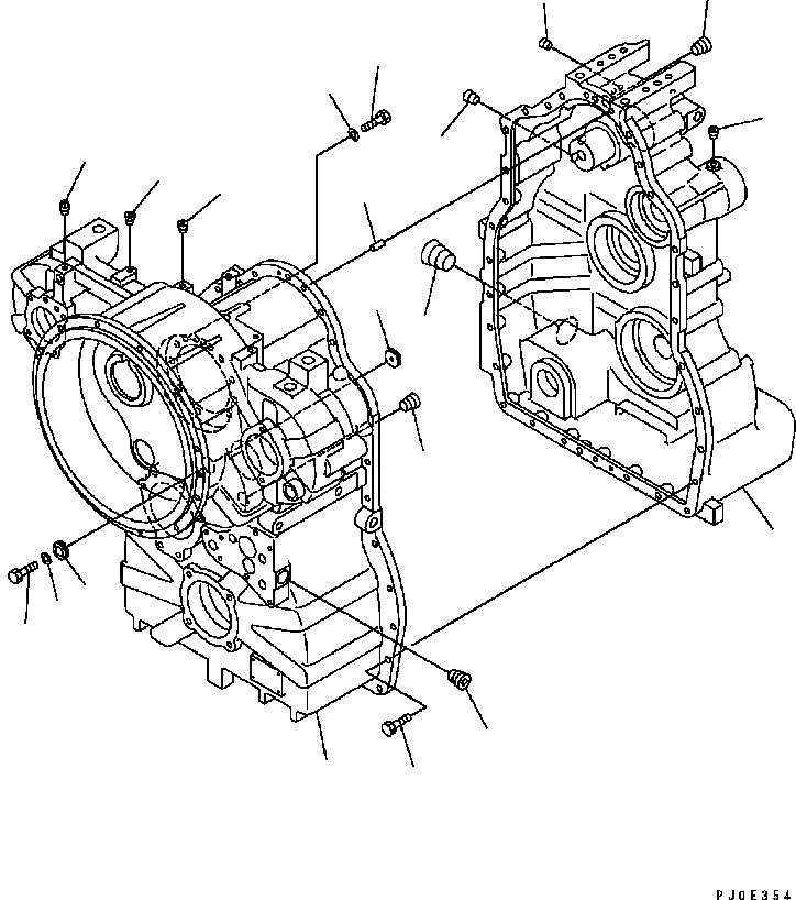 Схема запчастей Komatsu GD655-3C - ТРАНСМИССИЯ (КОРПУС) ТРАНСМИССИЯ