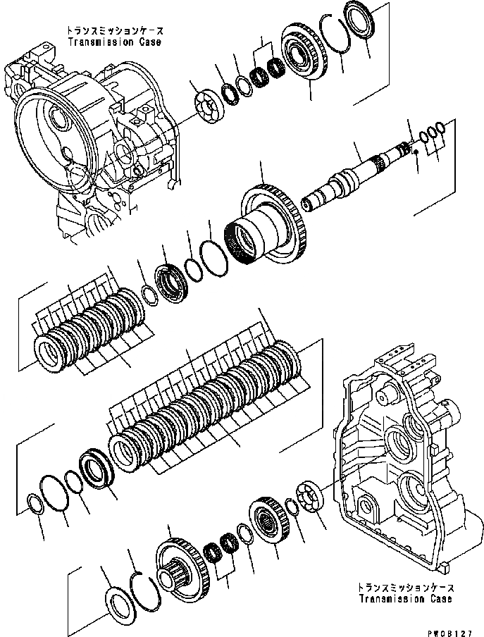 Схема запчастей Komatsu GD655-3C - ТРАНСМИССИЯ (2 И 3 МУФТА) ТРАНСМИССИЯ