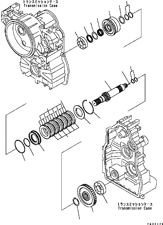Схема запчастей Komatsu GD655-3C - ТРАНСМИССИЯ (4 МУФТА) ТРАНСМИССИЯ