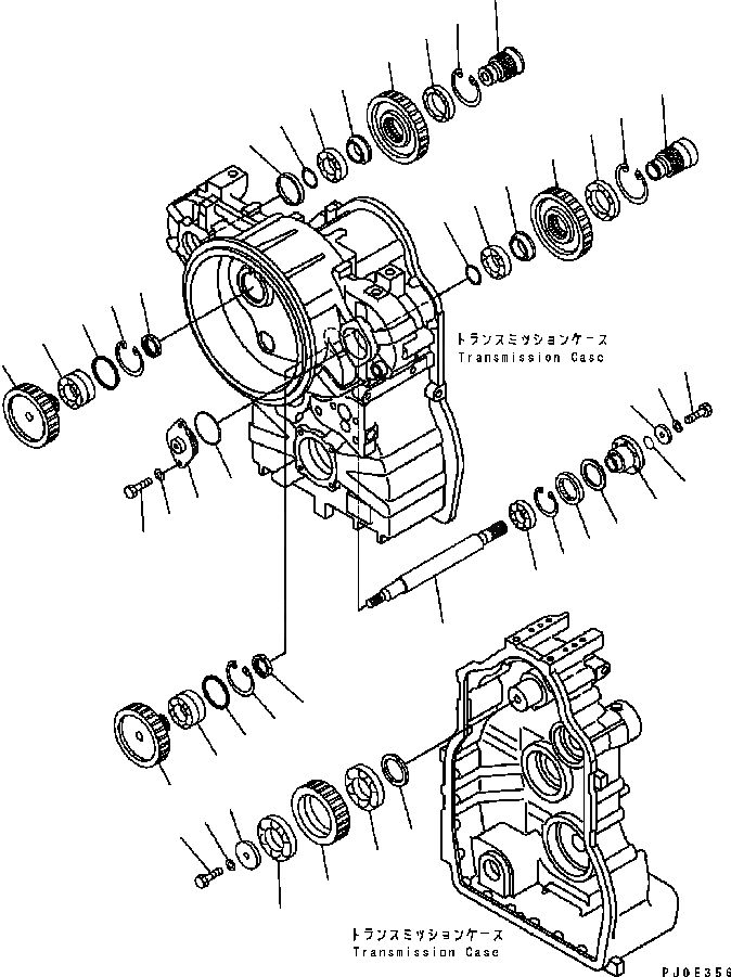 Схема запчастей Komatsu GD655-3C - ТРАНСМИССИЯ (P. T. O. И ЛЕНИВЕЦ) ТРАНСМИССИЯ