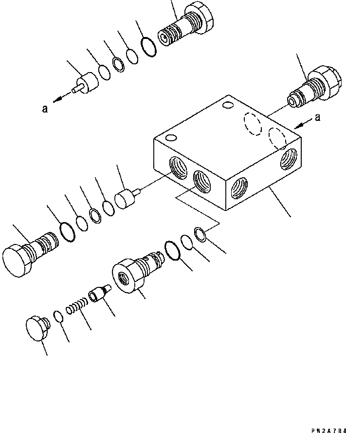 Схема запчастей Komatsu GD655-3C - ГЛАВН. КОНТРОЛЬНЫЙ КЛАПАН(ВНУТР. ЧАСТИ) (ДЛЯ СОЧЛ. СОЕД.) ГИДРАВЛИКА