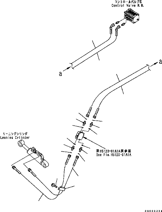 Схема запчастей Komatsu GD655-3C - ГИДРОЛИНИЯ (ЦИЛИНДР НАКЛОНА ЛИНИЯ) ГИДРАВЛИКА