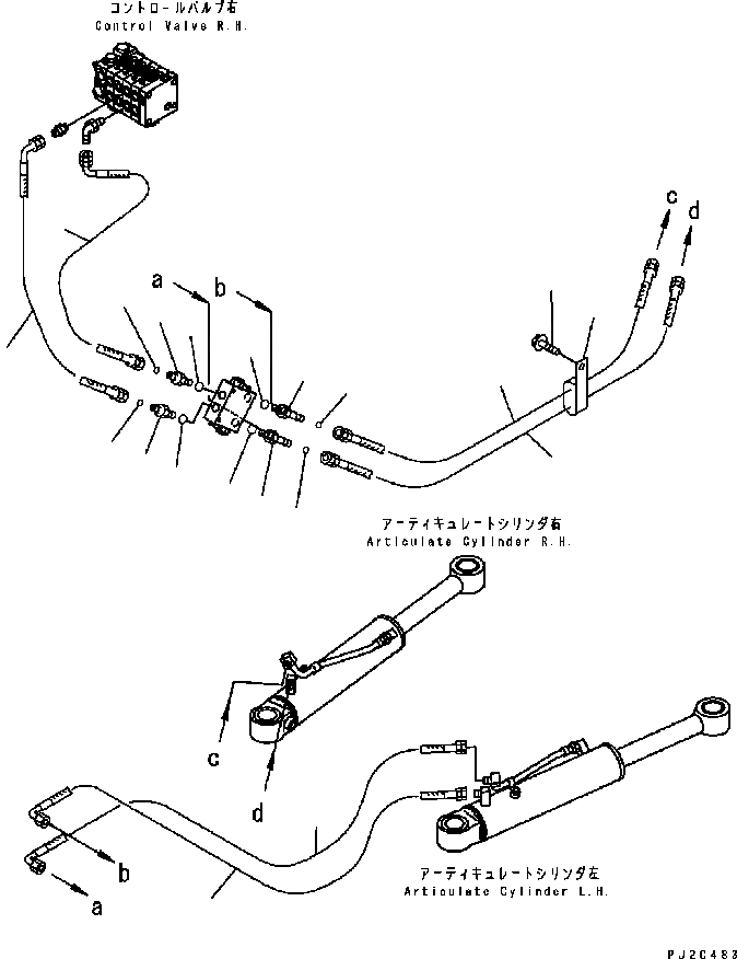 Схема запчастей Komatsu GD655-3C - ГИДРОЛИНИЯ (ЦИЛИНДР СОЧЛЕНЕНИЯ ЛИНИЯ) ГИДРАВЛИКА