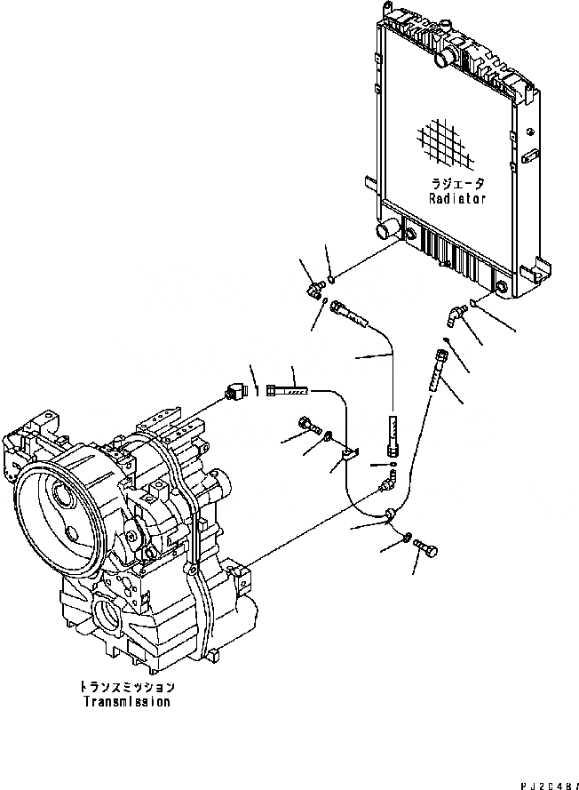 Схема запчастей Komatsu GD655-3C - ГИДРОЛИНИЯ (ОХЛАЖДЕНИЕ ТРАНСМИССИИ) (РЕГУЛИР. HORSE POWER ТИП) ГИДРАВЛИКА