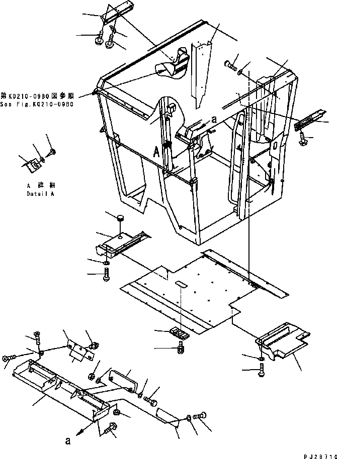 Схема запчастей Komatsu GD655-3C - КАБИНА (КАБИНА ИНТЕРЬЕР ЧАСТИ) (/) (ВЫС. КАБИНА ROPS) КАБИНА ОПЕРАТОРА И СИСТЕМА УПРАВЛЕНИЯ