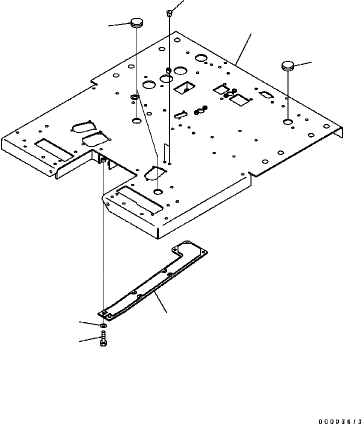 Схема запчастей Komatsu GD655-3C - ПЛАТФОРМА КАБИНА ОПЕРАТОРА И СИСТЕМА УПРАВЛЕНИЯ