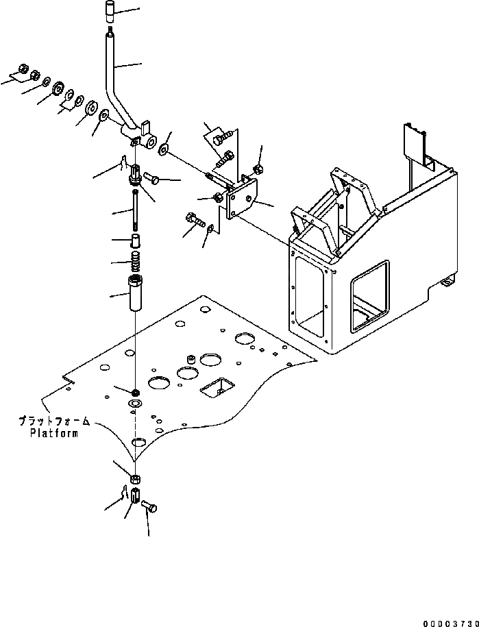 Схема запчастей Komatsu GD655-3C - АКСЕЛЕРАТОР РЫЧАГ КАБИНА ОПЕРАТОРА И СИСТЕМА УПРАВЛЕНИЯ