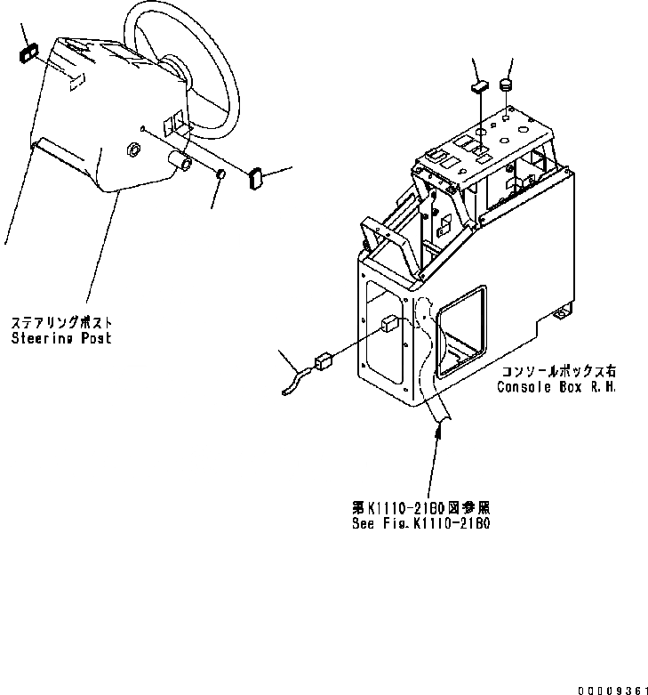 Схема запчастей Komatsu GD655-3C - ЭЛЕКТРИКА (РУЛЕВ. УПРАВЛЕНИЕ POST И R. H. КОНСОЛЬН. БЛОК) КАБИНА ОПЕРАТОРА И СИСТЕМА УПРАВЛЕНИЯ