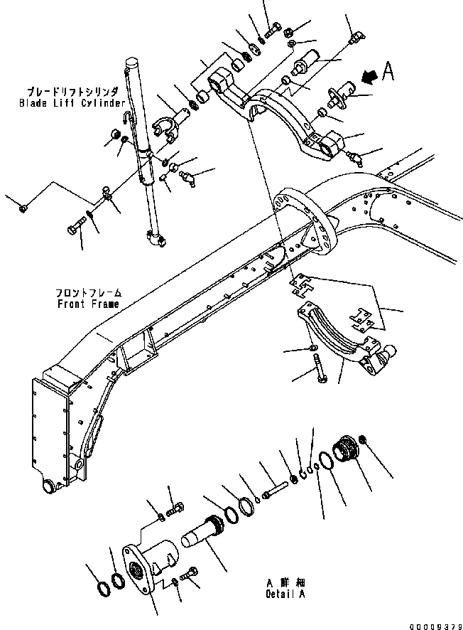 Схема запчастей Komatsu GD655-3C - ПОДЪЕМ ОТВАЛА РАБОЧЕЕ ОБОРУДОВАНИЕ
