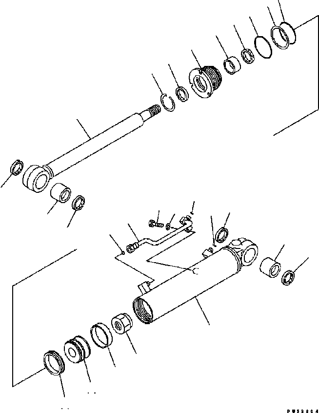 Схема запчастей Komatsu GD655-3C - ЦИЛИНДР СОЧЛЕНЕНИЯ (ВНУТР. ЧАСТИ) ОСНОВН. КОМПОНЕНТЫ И РЕМКОМПЛЕКТЫ